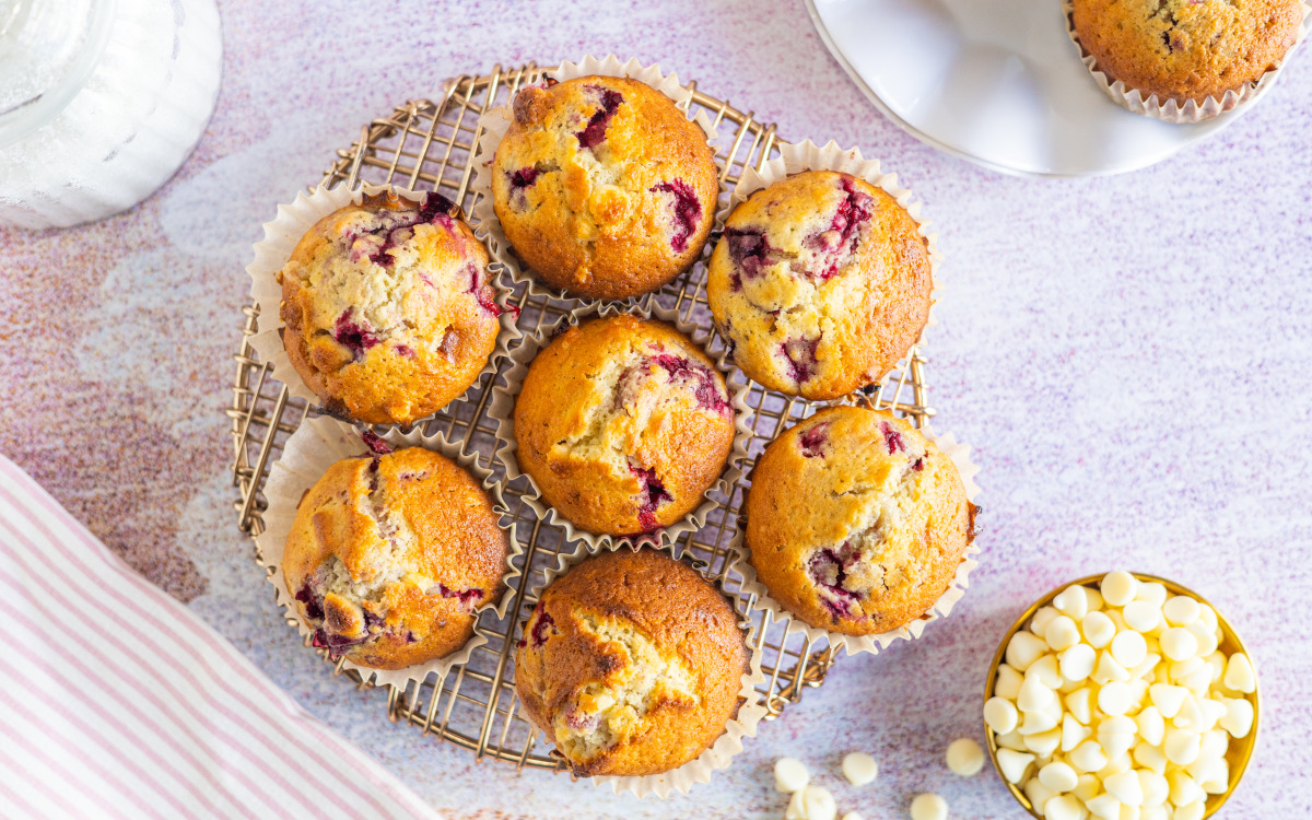 Elegant White Chocolate Raspberry Muffins